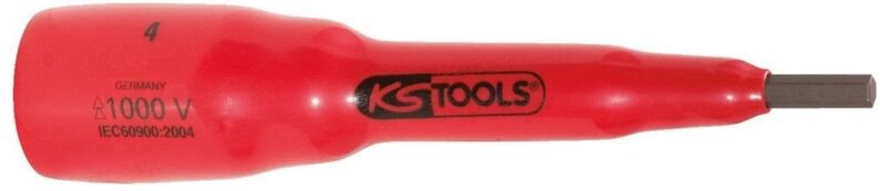 KS Tools 1/2" Bit-Stecknuss mit Schutzisolierung für Innensechskant-Schrauben, 6mm,118mm lang - 117.1163
