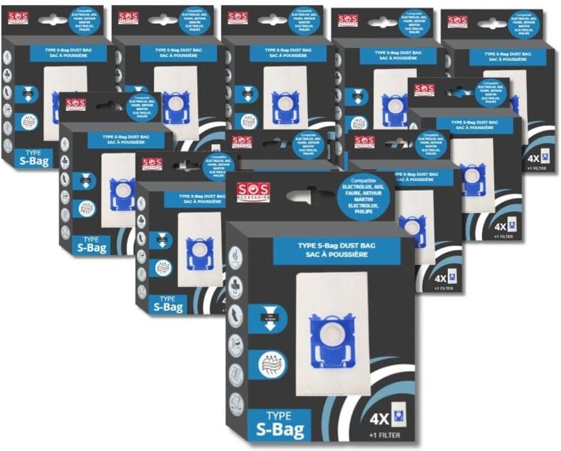 Ersatzteil - Packung mit 11 Kartons mit je 4 typ s-bag Beuteln - Electrolux tornado, aeg, essentiel b, volta