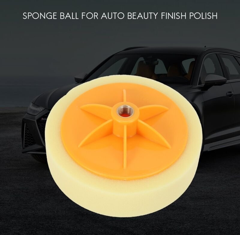 6 Zoll / 15 Cm Auto Polieren Wachsen Pad Schwamm M14 Rad Polieren Wachsen Pad Kit Werkzeug Fuer Auto Polierer Gelb