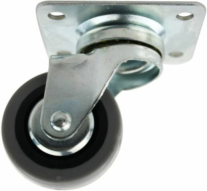 Möbelrolle Transportrolle aus Metall mit Anschraubplatte Rolle aus Gummi Ø50mm