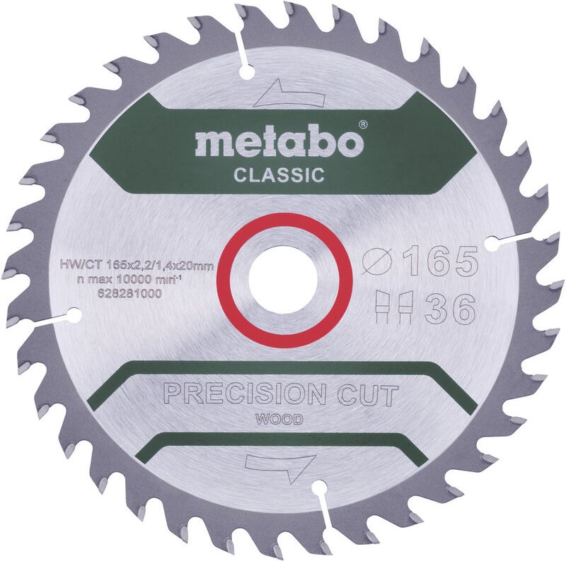 Sägeblatt 'precision cut wood - classic', 165x1,8/1,2x20 Z42 wz 5° /b - Metabo