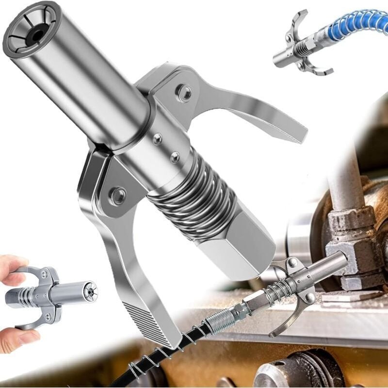 CHOYCLIT Fettpressen-Schnellkupplung, 10.000 psi, Fettpressen-Griffspitze für konische Fettpressen und alle Arten von Fe...