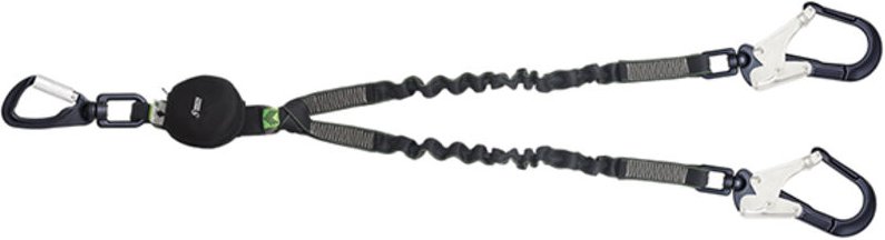 Gabel-Verbindungsmittel aus elastischem Gurt mit Falldämpfer und Verbindungsmitteln mit Sturzanzeige – 1,50 m - FA308221...