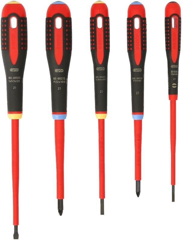 Ergo Elektriker Schraubendreher-Set 5teilig Schlitz, Kreuzschlitz Pozidriv - Bahco