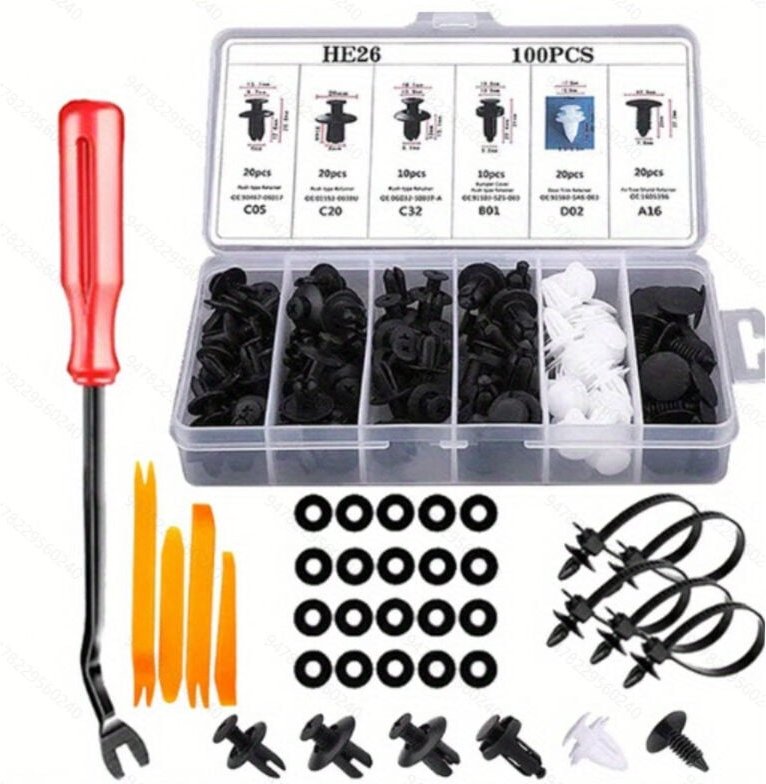 130 Stück Kfz-Kunststoff-Nietklammern, universelle Kfz-Kunststoff-Nietverschlüsse, Halteklammern für Autotürverkleidunge...