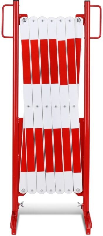 Scherengitter L4000xH1000mm m.Standfuß rot/weiß