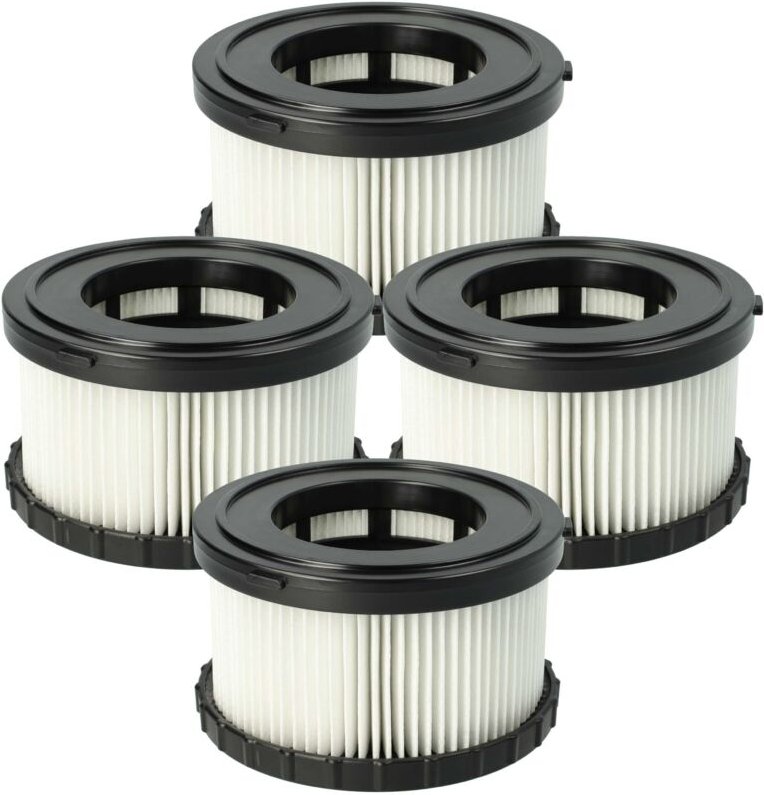 vhbw 4x Staubsaugerfilter Ersatz für Dewalt DC5151H, DC 5151 H für Staubsauger - HEPA-Filter Schwarz Weiß