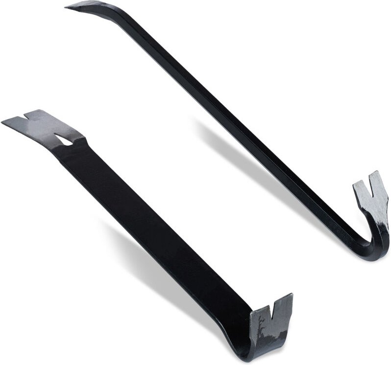 Relaxdays Brecheisen 2-tlg. Set, mit Brechstange & Nagelzieher, Montageeisen groß & klein, Demontage, Stahl, schwarz