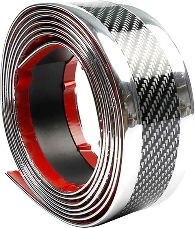 Autotürschwellenaufkleber Kohlefaser Silber 5cm x 3m Selbstklebender Aufkleber Schutz Stoßstangenschutzleiste