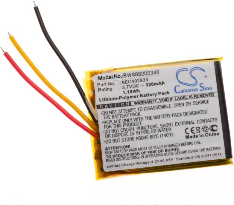 vhbw Akku Ersatz für AKG AEC402933 für Wireless Headset Kopfhörer (320 mAh, 3,7 V, Li-Polymer)