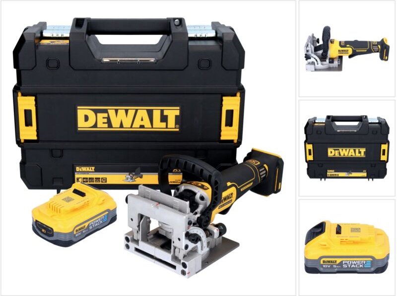 Dcw 682 nt Akku Flachdübelfräse 18 v 102 x 20 mm Brushless + 1x Powerstack Akku 5,0 Ah + tstak - ohne Ladegerät - Dewalt