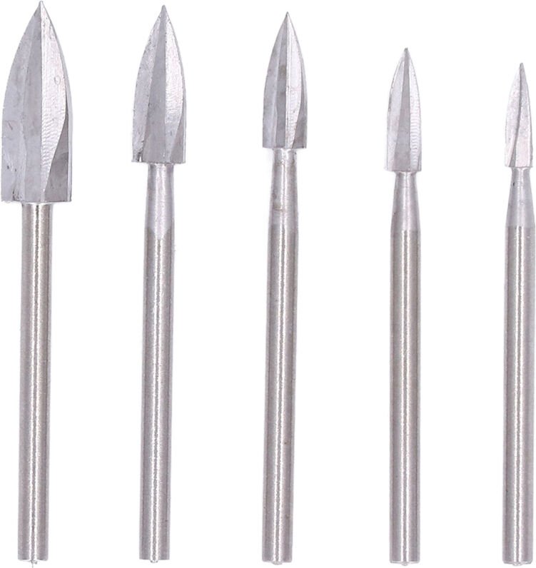 Elprico Holzbearbeitungsmesser - 5-teiliges Set - Effizientes Werkzeug zum Gravieren, Schleifen und Bohren von Holz.