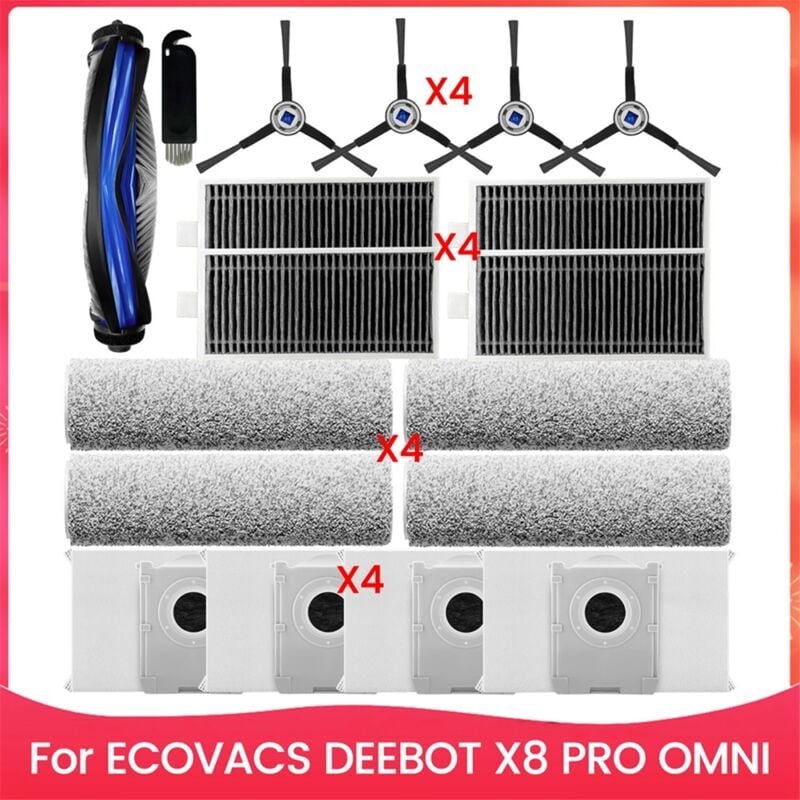 Für X8 PRO OMNI Roboter-Staubsauger, Seitenbürste und Hepa-Filter-Set