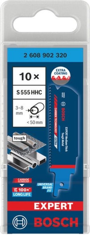 Bosch EXPERT Säbelsägeblatt Medium-Thick Tough Metal S555HHC, 10-tlg.