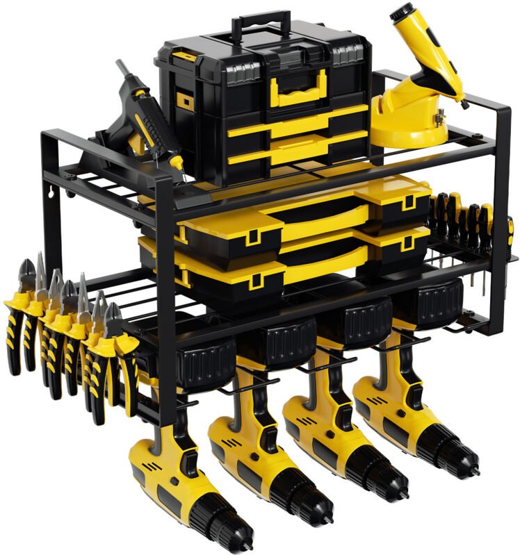 TolleTour Werkzeugwand Wandmontiertes Werkzeugregal Elektrowerkzeug-Organizer für Garagen,Werkbänke 40x24x20cm