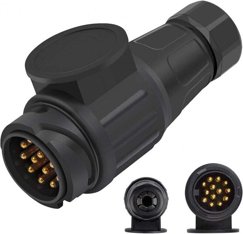 7-poliger auf 13-poliger Anhängerstecker-Adapter, 12V 7-poliger auf 13-poliger Anhängerstecker, wasserdichter Kunststoff...