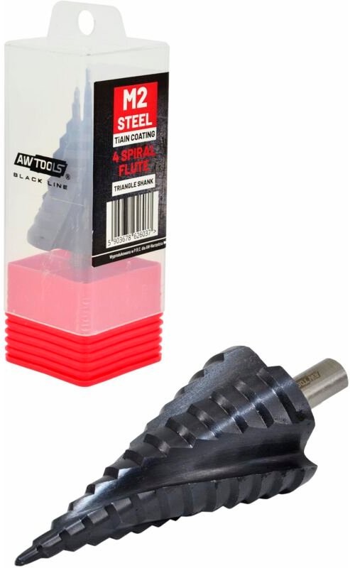 AWTOOLS M2-TiAlN 4-20mm SCHWARZLINIEN-STUFENBOHRER SPIRALE