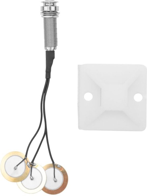 Tlily - Piezo-Kontaktmikrofon 3 Umsetzer Tonabnehmer mit Endstiftbuchse fuer Kalimba