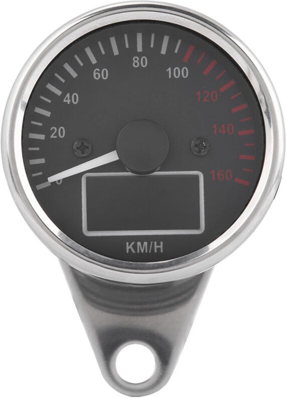 1 Stück Motorrad-Tachometer, universeller digitaler LED-LCD-Tachometer/Drehzahlmesser für Motorräder mit 0160 km/h im Re...
