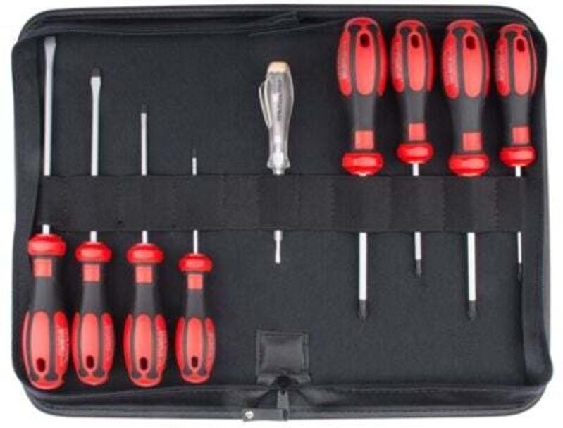CETAFORM 9-teiliger Schlitz-, Kreuz-/Phillips- und Pozidriv-Schraubendrehersatz mit Vinyltasche