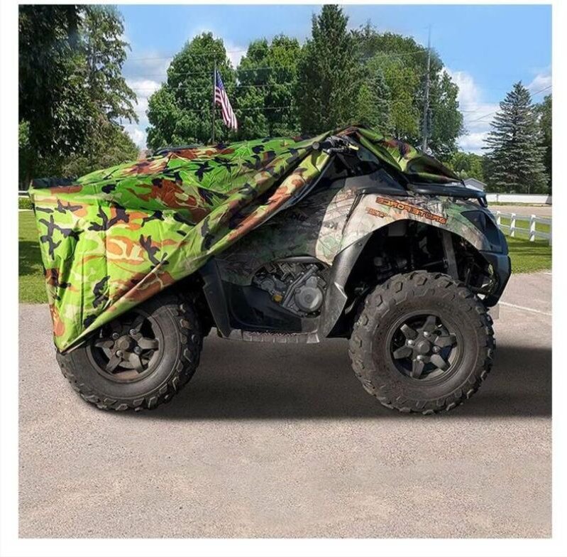 ATV-Schutzabdeckung für Quads, Camping, Mountainbikes und Motorräder, wasserdicht, UV-beständig, 210D-Tarnmuster, 210 x ...
