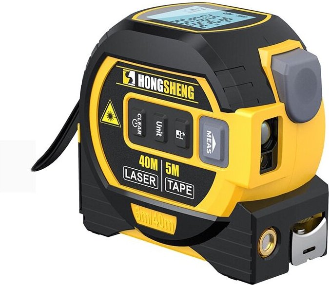 3-in-1-Multifunktions-Laser-Entfernungsmesser, hochauflösendes Digitaldisplay, mehrere Messmodi, ABS/Gummi-Material, Sch...