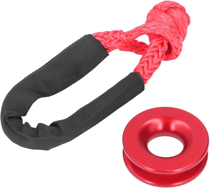 Weiches Synthetikseil mit Schäkel - Hohe Festigkeit - Sicher - Robust - Leicht - Rostfrei - Für ATV - Für Auto und LKW -...