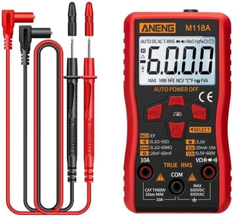 M118A Mini Digital Automatischer True RMS-Tester 6000 Counts