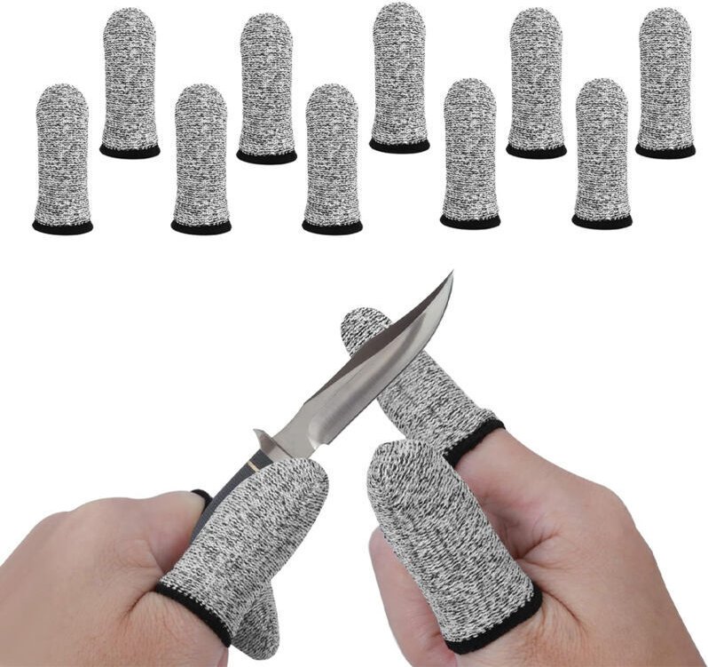 10-teiliges Set schnittfester Fingerlinge, wiederverwendbar, atmungsaktiv, geeignet zum Schneiden, Schnitzen und zum Sch...