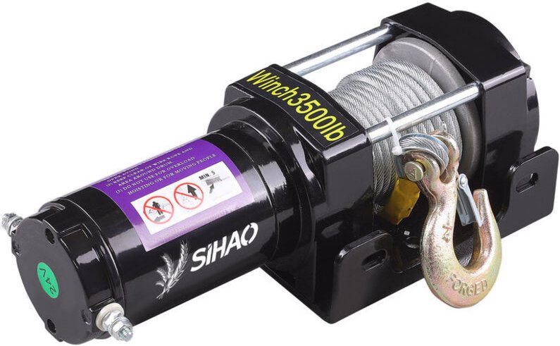 SIHAO 3500LBS 12V elektrische Winde, IP55 wasserdichte Off-Road-Winde für Auto/ATV/Boot/Anhänger 3500LBS synthetische Se...
