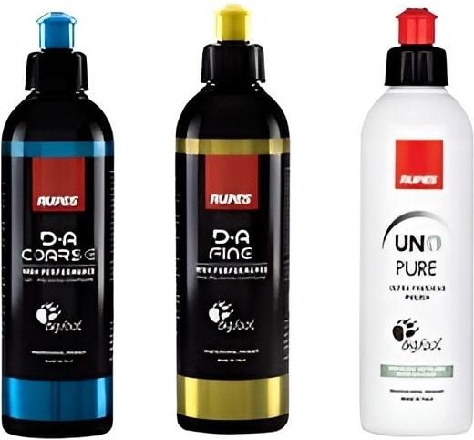 RUPES DA Coarse + Rupes DA Fine Pasta Lucidante + Rupes UNO Pure (3 x 250 ml) Sistema di lucidatura a 3 fasi