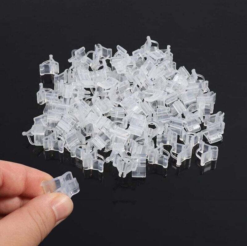 Tomatenclips, Veredelungsclips, Veredelungsclips – 100 Stück aus transparentem Kunststoff, Pflanzenclips für Kletterpfla...