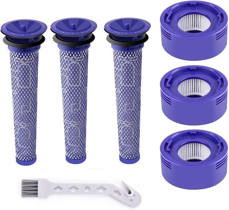 Filter für Dyson V7 und V8, OUYLAF, Ersatz-Staubsaugerfilter für Dyson, Absolute und Animal, 3 HEPA-Nachfilter und 3 Vor...