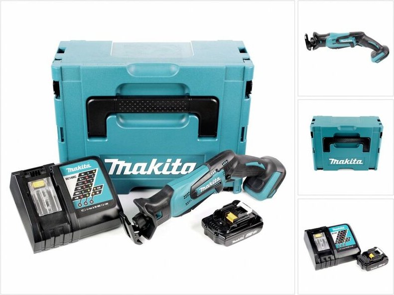 Makita DJR 183 RA1J Akku Reciprosäge Säbelsäge 18 V + 1x Akku 2,0 Ah + Ladegerät + Makpac