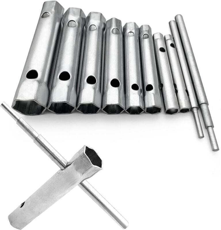 Satz mit 10 Rohrschlüssel 6 bis 22 mm, Rohrschlüssel, Zündkerzenschlüssel zum Zünden der Zündkerze, Demontage/ Montage v...