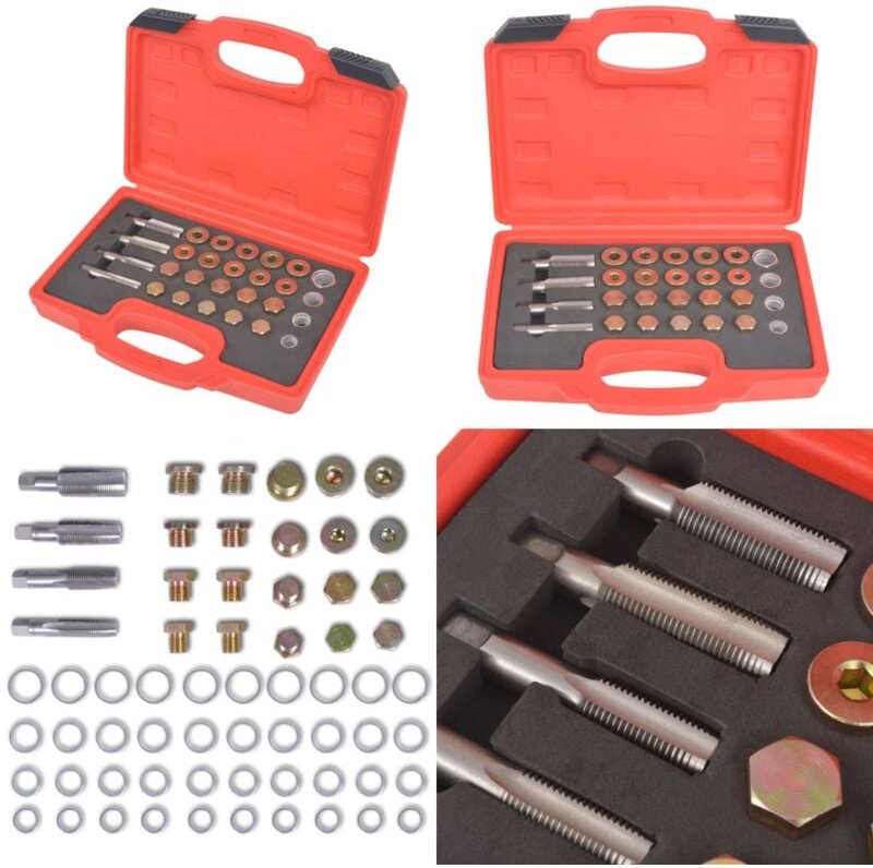 Vidaxl - 64-tlg. Reparatursatz Ölablassschrauben M13 M15 M17 M20 - Reparaturset - Ölwechsel - Gewindebohrer - Ölablasssc...