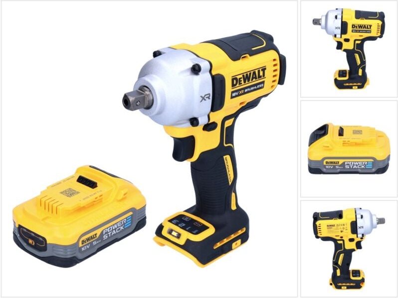 Dcf 892 n Akku Schlagschrauber 18 v 812 Nm 1/2' Brushless + 1x Powerstack Akku 5,0 Ah - ohne Ladegerät - Dewalt