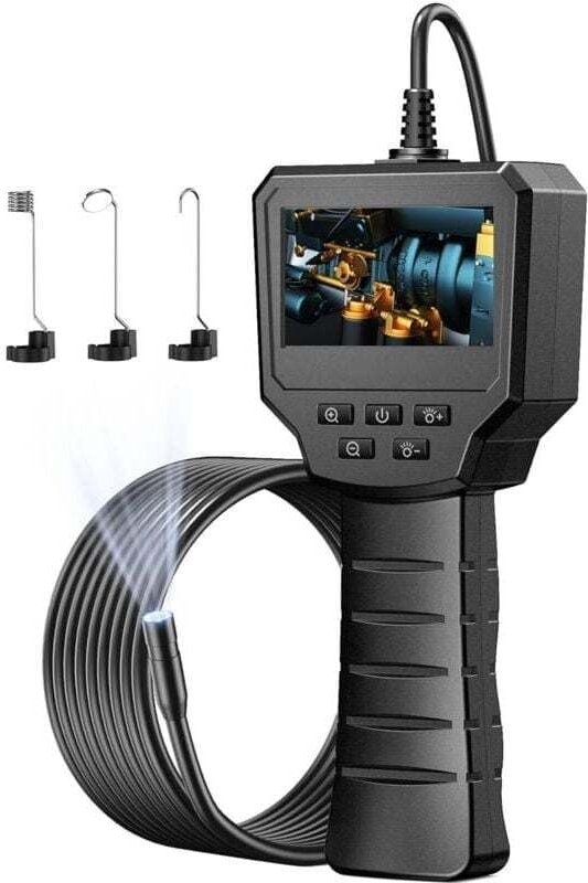 Telecamera di ispezione da 2,4 pollici, telecamera HD 1440P da 2,0 MP con 6 LED regolabili, telecamera digitale impermea...