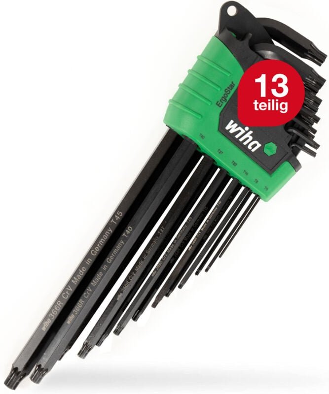 Stiftschlüssel Set 13-tlg. im ErgoStar Halter torx i MagicSpring i T5-T45 i schwarzoxidiert i Winkelschlüsselsatz i Torx...