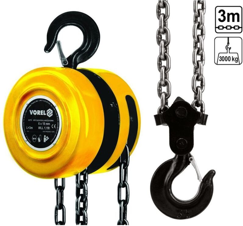 Kettenzug Flaschenzug Hebezug 3 tonnen 3000 kg