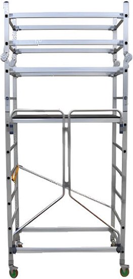 Rollgerüst aus Alu klappbar : max. Arbeitshöhe : 4.05m, mit Stufenaufgleich - AL205/P/SPP
