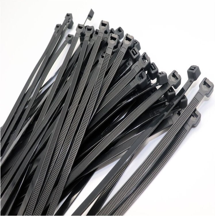 Qiedie - 2er-Pack Kabelbinder 300 mm x 4,8 mm, Kragen und Clip, schwarze Kabelbinder, Premium-Kabelbinder aus Kunststoff