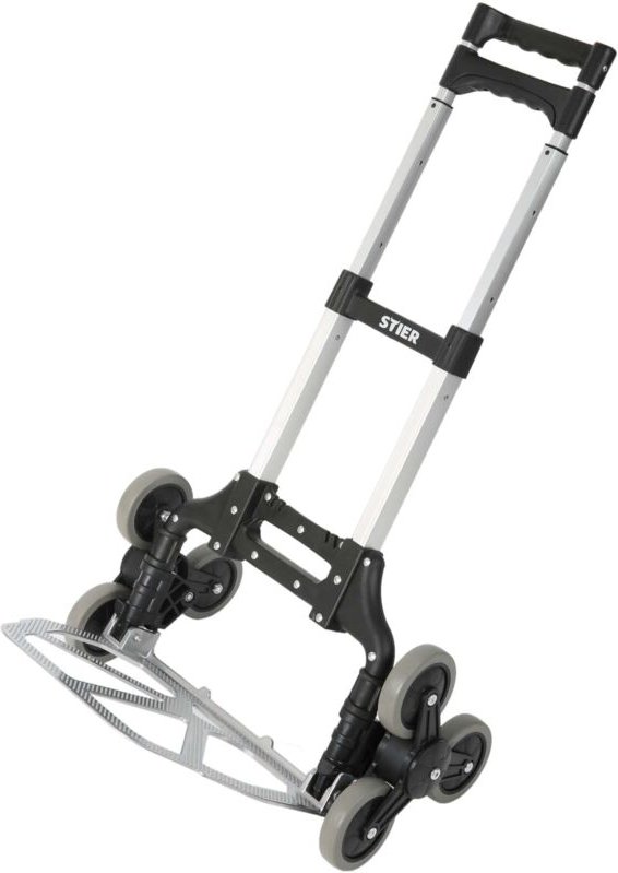 Aluminium Sackkarre Treppensteiger, Tragkraft 70kg, Sackkarre klappbar, Griff Höhenverstellbar, Ladefläche mit Antirutsc...