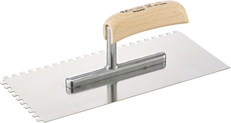 Glättekelle 280x130mm gezahnt 6x6mm rostfrei Bauqualität Fortis