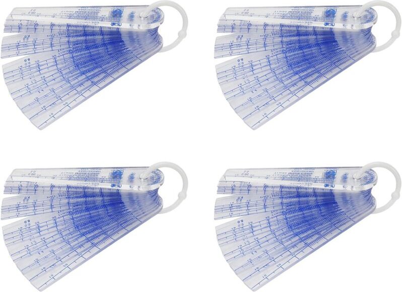 4X Fühlerlehre Aus Kunststoff, 0,05 mm Bis 3 mm, Metrisches Spaltmessgerät, 21 Blatt