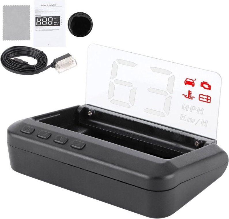 3-Zoll-Multifunktions-Head-Up-Display (HUD) mit Geschwindigkeits-, Wassertemperatur- und Spannungsanzeige sowie OBD-Proj...