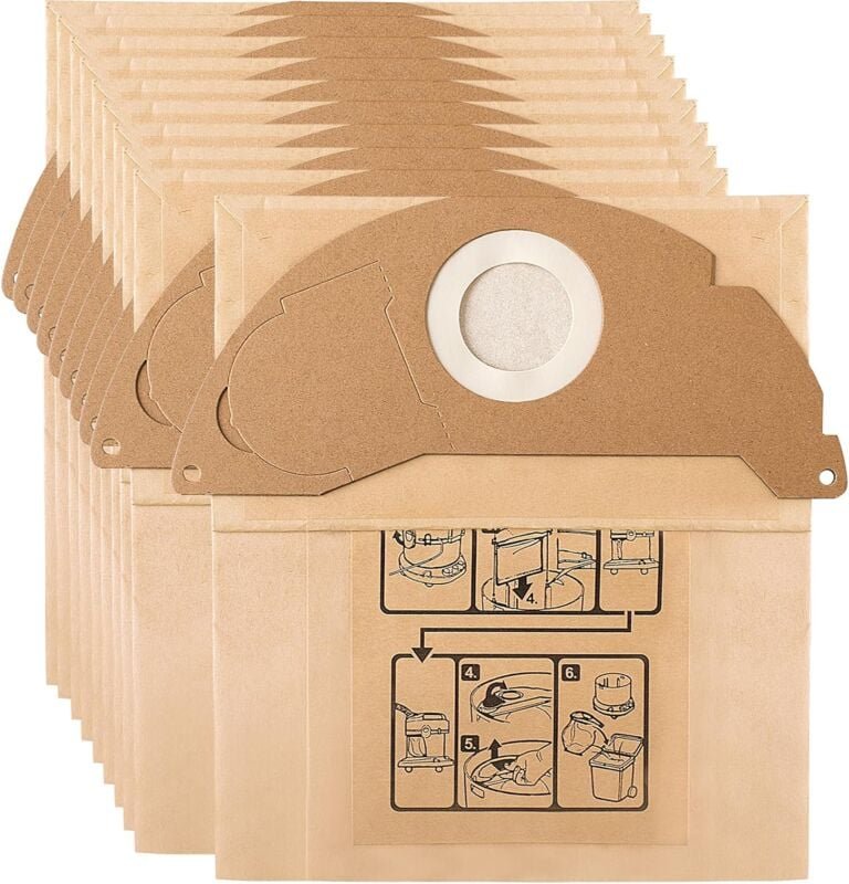 10 Remplacement Sac pour Aspirateur Karcher WD2 MV2 WD2250 A2004 6.904-322.0 - Lntyq