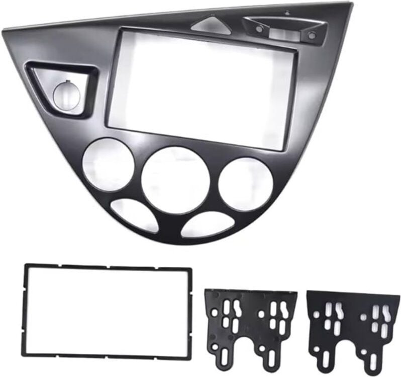 Doppel-DIN-Einbausatz für Ford Focus Fiesta 1998-2006 (Linkslenker) Autoradio, matt schwarz, mit Membran und Montagerahm...