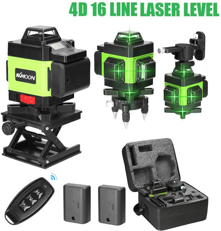 Vtizikl Niveau laser 4 x 360° ,Autonivelant Niveau Laser Vert 4D 16 Line Ligne 3° Laser Verte Horizontal et Verticale av...
