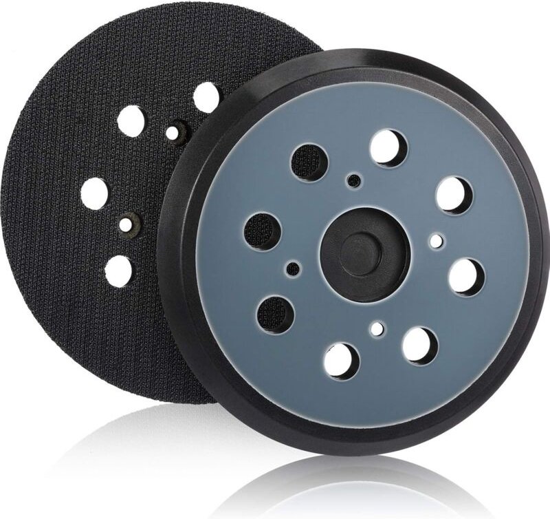 2 Stück 125mm Schleifpapier-Set für Orbitalschleifer mit Klettverschluss und 8-Loch-Schleifplatte (Blau)